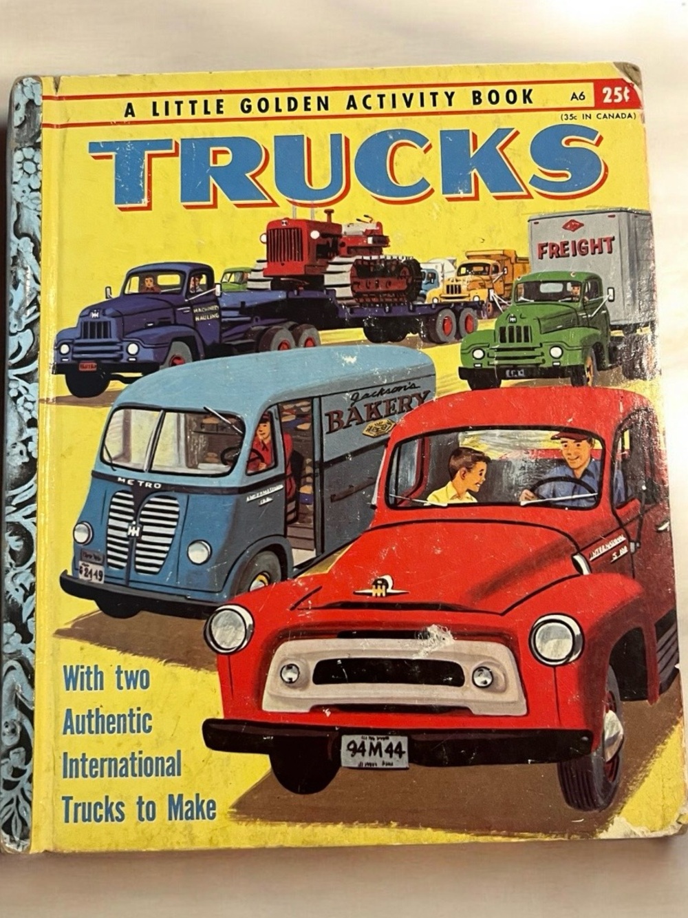 vintage 1955 "Little Golden Activity
Book" titled "Trucks".